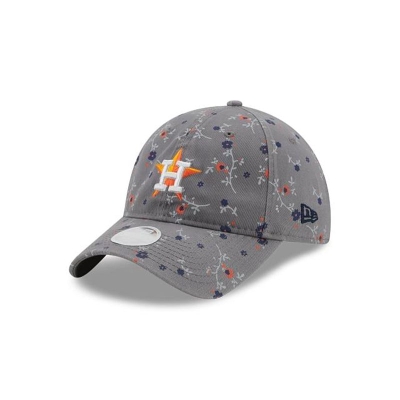 Grey Houston Astros Hat - New Era MLB Blossom 9TWENTY Adjustable Caps USA6524798